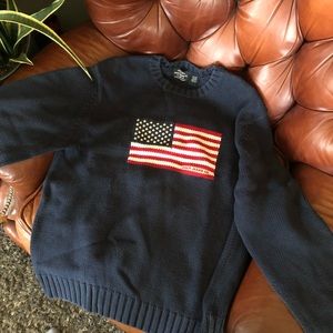 Vintage Ralph Lauren American Flag Sweater Men’s XL